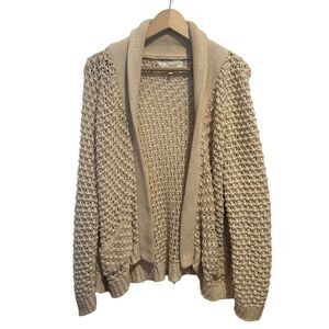 The Great. Shawl Collar Crochet Pocket Open Cardigan Size 1 US S